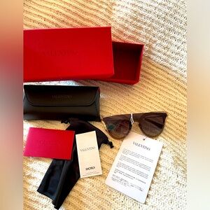 Valentino Sunglasses with Black and Brown Accents